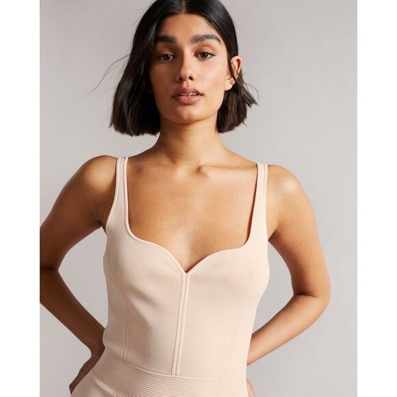 Ted Baker Ambyr Full Needle Stitch Detailed Hem Mini Dress Size 8 - Picture 3 of 7